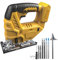 Cordless Jig Saw for Dewalt 18V 20V Battery, 800W 3200RPM Brushless Jigsaw Cut Off Tool, 45° Beveled Cuts, 4 Orbital Action, with Jigsaw Blades for Straight/Curve/Circle Cutting