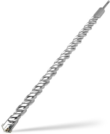 Foret SDS Plus 32mm x 450mm,avec 4 taillants en carbure et double vis,pour pierre naturelle,béton