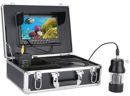 Angelkamera, 9-Zoll-DVR-Recorder 20/50/100 m Unterwasser-Angelvideokamera Fischfinder IP68 wasserdicht 38 LEDs 360 Grad rotierende Kamera(50m)