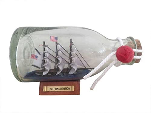 Handcrafted Nautical Decor USS Constitution Ship in A Bottle 5 - Ship in A Bottle - War of 1812 - Old IRO