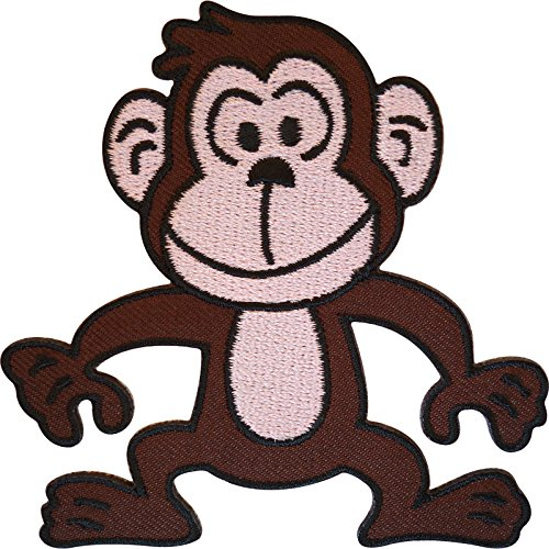 Aufnäher zum Aufbügeln mit Affe, bestickt, zum Aufnähen, Schimpanse, Affe, Jeans, Hemd, Tasche