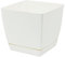 Pot de fleur blanc carré 13 cm plastique Coubi,soucoupe amovilbe