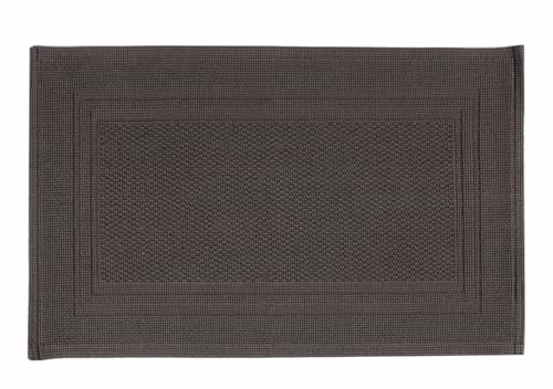 Christy Fina Bath Mat | Highly Absorbent Heavyweight 1500GSM | Flat Woven | Soft Bathroom Shower Mats | 100% Cotton | Sustainably Made | Soot