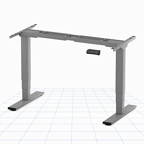 FLEXISPOT Höhenverstellbarer Schreibtisch Elektrisch Tischgestell mit 2 starken Motoren, Super Belastung 160KG, 3-Fach-Teleskop, Memory-Steuerung, LED Höhenanzeige (PRO Grau)