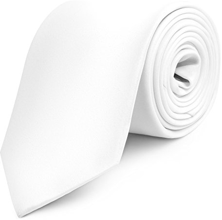 Ladeheid Herren Breite Krawatte KP-8 (150cm x 8cm, Weiß)