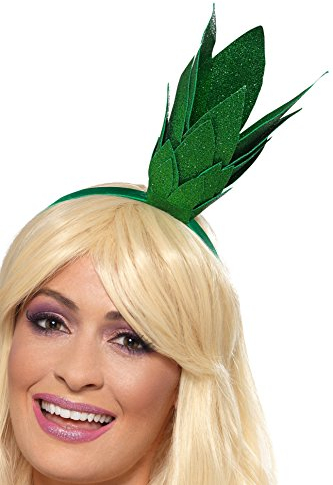 Smiffys Ananas-Strunk Glitzer-Stirnband, Grün Halloween