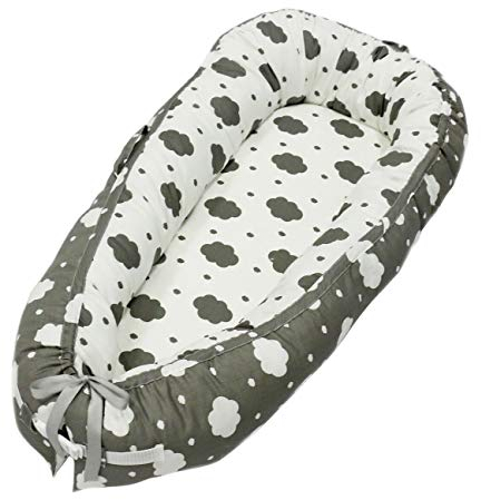 PB-SOAR 2-seitig 100% Baumwolle Babynest Nestchen Babybett Babykokon Reisebett Kuschelbett mit herausnehmbarer Matratze, multifunktionale Bettverkleinerung für Babys und Säuglinge (Muster 3)