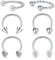 Crdifu 6stk Hufeisen Nasenpiercing Nasenring Set Chirurgenstahl 1,2mm Lippe Nase Helix Tragus Ohr Piercing Schmuck