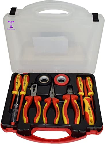 11PCS Electricians Screwdriver Set Electrical Fully Insulated Tool W/Kit Case