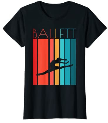 Damen Ballett Ballettänzerin Spagat Tanzen Pirouette retro Ballett T-Shirt