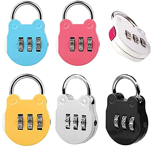 6 Pièces Cadenas à Combinaison, Mini Cadenas à Combinaison, Serrure à Combinaison Colorée, Mini Cadenas Combinaison Réinitialisables Coloré, pour Salle Sport, Valise, Armoire, Sac à Dos (6 Couleurs)