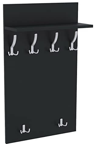 AKKE 90x60 | MAXI Garderobenpaneel Wandgarderobe Garderobe Wandpaneel Kleiderstange ALUMINIUM | ANTHRAZIT