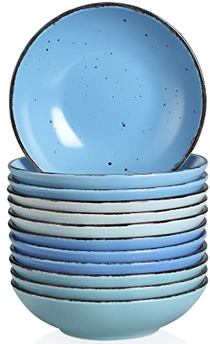 vancasso Suppenteller Steingut, MODA 12-teiliges Tiefteller Set, Pastateller, Nudelschalen, Suppenschalen, Salatschale, 600ml
