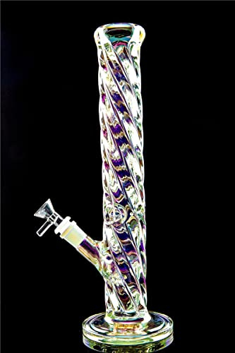 RORA Noctilucous Pipe à eau en verre de 14 mm avec diffuseur de glace épais et percolateur de glace (D#)