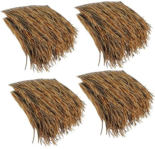 Lqdpdd Wetterfeste Hawaii Natürliches Dach Palmdach Strohdach Paneele,Lebensdauer Bis Zu 15 Jahre for Tiki Bar Garten Hawaii Strandschir Holzhaus(Size:8pcs,Color:Feuerfestes Gelb)