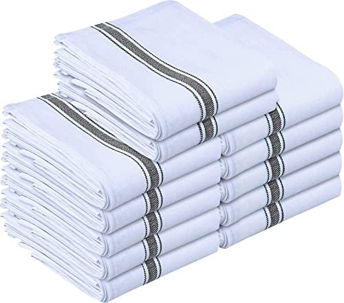 Utopia Towels Toallas de Cocina de 15 x 25 Pulgadas, 100% algodón Hilado en Anillo, súper absorbentes, Juego de Barra de Limpieza Suave y Reutilizable (Paquete de 12, Negro)