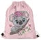 BYCHECAR Turnbeutel für Kinder für Frauen und Mädchen mit Kordelzug, für Teenager, Geldbörse, Tanz, Gymnastik, Koala-Blume, Rosa, Einheitsgröße