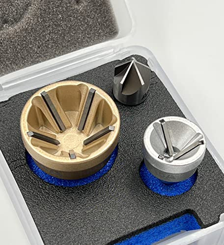 ASA Werkzeug-Entgratungs-Fasen- und Kegelsenker-Bit-Set, 3 Stück, Entgratungsbohrer, Entfernen von Frässtiften, für 3 mm - 35 mm