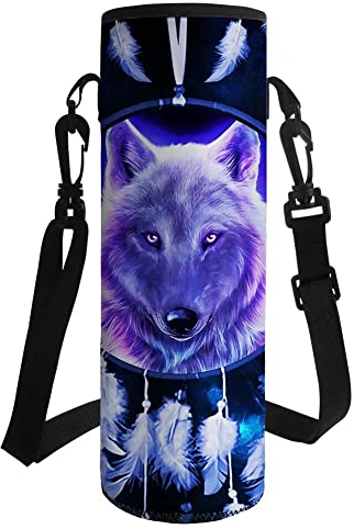 HUGS IDEA Pochette porte-bouteille en néoprène avec motif attrape-rêves loup galaxie