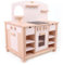 Kinderküche Cinderella aus Massivholz | Spielküche Holz | 4 seitig bespielbar | Aus massiv Buchenholz weiß-naturbelassen
