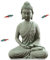 livelyfish Buddha-Statue für Aquarien, japanische Aquarium-Dekorationen, Meditation, Sandstein, Buddha-Statue, Ornamente, Betta, Haustier, Aquarium, asiatische Dekorationen, C