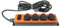 Kabelmeister, 4-Schutzkontakt-Buchse (IP54-IP20), 2X USB-A Buchse, orange-schwarz, 5m, SL014-U050O