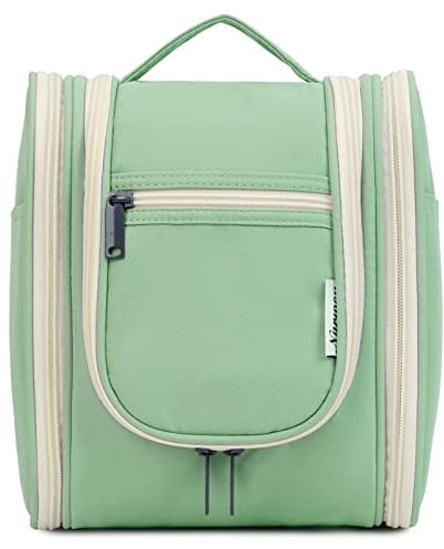 Narwey Klein Kulturbeutel Damen & Kulturbeutel Herren - Kinder Kulturtasche Zum Aufhängen & Männer Kosmetiktasche - Waschtasche für Frauen & Mädchen (Frühlingsgrün (Klein))