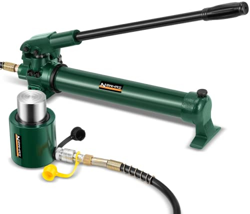 Newhai 30 ton 2” Hydraulic Ram Jack+ cp-700 Hand Pump Hydraulic Porta Power 20 ton Kit Low Profile Short Cylinder