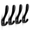 HONZUEN 4 Pack Coat Hooks Wall Mounted Zinc Alloy, Coat Hook Long Large Metal Individual, Heavy Duty Modern Hooks for Coat Hat Scarf Towel Handbag Backpack for Bedroom Bathroom Hallway Entryway(Black)