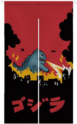 Ofat Home Türvorhang Little Monster, japanischer Noren-Türvorhang für Küche, Badezimmer, Türteiler, Tapisserie-Vorhang-Dekoration, individueller Türvorhang (Beschädigung)