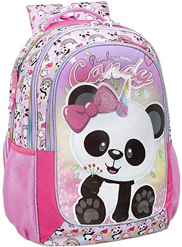 Julian Ross Zaino Scuola Ergonomico 43x33x15 cm – Multitasche, Leggero, Traspirante – Ideale per Bambine e Ragazze - Schienale e Spallacci Imbottiti – Pandacorno