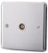 ASAB 1 Gang TV Socket Outlet Isolated Coaxial PGM 33629 Brushed Steel Standard UK TV Socket Easy Installation Commercial and Residential Use Isolated Coaxial Design Smooth Sleek Round Corners