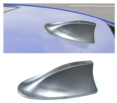 CGEAMDY Auto Haifischflossen-Antenne Abdeckung Verkleidung, FM/AM-Antenne, Hergestellt Aus ABS, Geringer Windwiderstand, für SUV, Trucks, Vans, Auto Tuning (Grau)