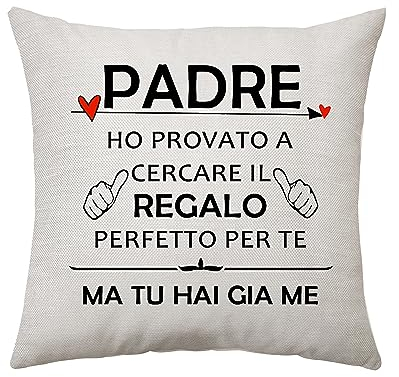 Copricuscino Decorativo Padre - Regalo di Gratitudine Buffo per Compleanno, Natale, Matrimonio, Festa del Papà - Idee Regalo e Decorazioni d'Interni