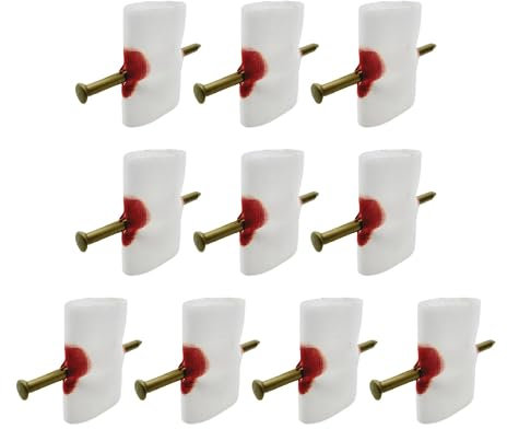 Folpus 10 Stück Nagel durch Finger Halloween Trick Horrific Toys Neuheit für den Aprilscherz