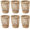 6 Pezzi Portabicchieri in Rattan, Portabicchieri Intrecciati, Tazza D'Acqua Intrecciata in Rattan Coperchio Antiscottatura Manicotto per Tazza in Vetro Intrecciato in Paglia Cava per Bottiglie di Vetr