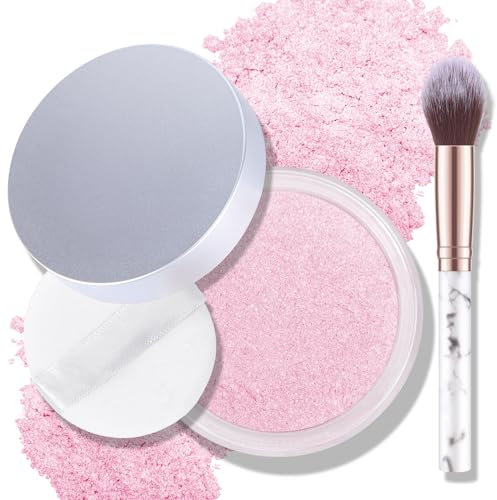 KYDA Pearl Loose Powder, schimmernder Puder für das Gesicht, loses Highlighter-Makeup, lang anhaltende, glänzende Deckkraft, leichte, feine Textur, weiches Finish - Nr. 02
