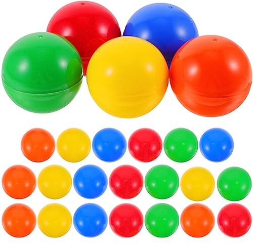 MAGICLULU 25 Stück Lotteriekugeln 4cm Bunt, Plastikkugeln Zum Befüllen für Tombola Box, Befüllbare Loskugeln Zum Öffnen, Kunststoff Bingo Bälle für Party Karneval Spiele