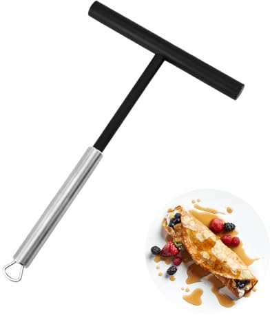 NICEIN®1PC Distributeurs à Crêpes Inox,Spatule Crepe en Forme de T,Convient pour Crepiere pour Faire des Crepe,étaleur de Pâte,Râteau À Crêpe,Convient pour Faire des Pancake et des Gaufres