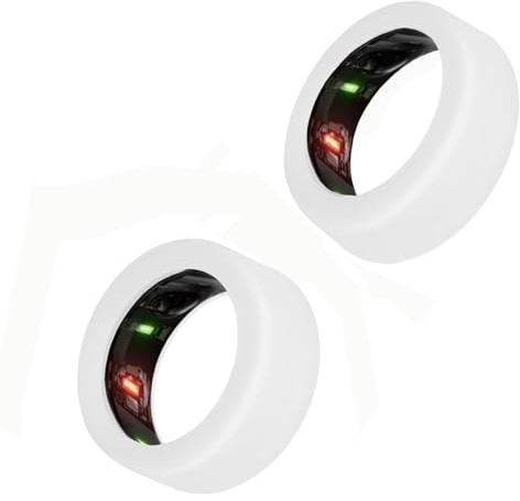 Booge 2 Stück Silikon-Ringabdeckung, kompatibel mit Oura Ringschutz, elastische Hülle für Oura Ring Gen 3 Workout (transparent + transparent, M für 11/12/13)