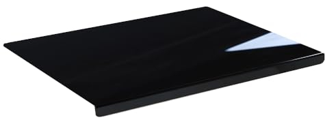 Planche à découper en acrylique transparent avec rebord antidérapant pour comptoir de cuisine, lave-vaisselle, accessoires de cuisine (60 x 45 cm, 5 mm, noir, L)