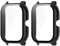 WIIKAI Paquet de 2 Coque Bumper Compatible avec Nerunsa P66D Smartwatch 1,85 Zoll,P66,P66ED Coque avec Protection en Verre trempé Boîtiers Étui de Protection Watch Case.(Noir)