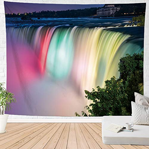 hfdch Wandteppich Rainbow Falls Mandala Wandteppich Wandbehang - Böhmische Tagesdecke, Boho Decke/Überwurf Wandteppiche Für Wohnzimmer