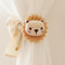 Viojrlly 2 Piezas Clip de Cortina Cordón de Tensión, Clip de Cortina de León de Dibujos Animados, Gancho y Lazo de Cortina de León para Decoración de Habitación Infantil (León)