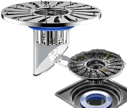 Bonde de douche anti-odeur, anti-odeur, valve de vidange anti-odeurs, facile à installer, anti-obstruction, anti-odeurs en acier inoxydable pour la cuisine, anti-retour