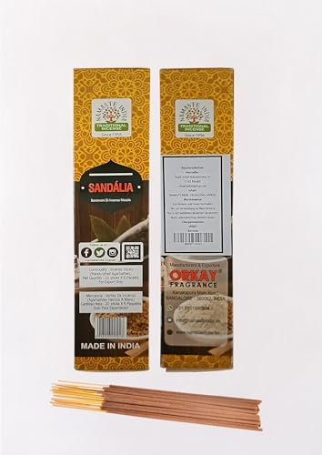 Namaste India Sandelholz Räucherstäbchen 120 Stück - Hexa 6 Packungen mit je 20 Stäbchen | Premium-Qualität für Haus, Büro, Yoga, Meditation, Entspannung und Heilung