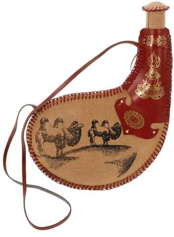 CONGARTENO Bota-Tasche Aus Leder Traditioneller Wasserbeutel Tragbare Wein-bota Mit Riemen Flüssigkeitsaufbewahrungstasche Für Reisen Und Outdoor Verschleißfeste Wein-bota-Tasche Zum Tanzen