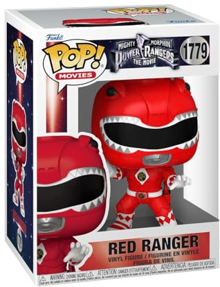Funko POP! Movies: Mighty Morphin Power Rangers - Red Ranger | Offizielles Superheroes Merch - Vinyl Sammelfigur als Regal Deko - Geschenkidee zum Geburtstag für Fans und Sammler