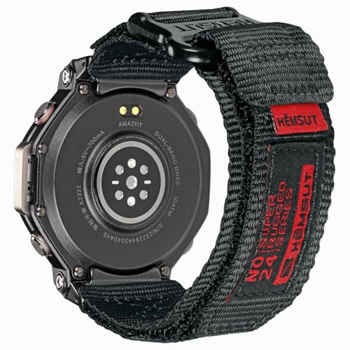 torbollo Armband Kompatibel mit Amazfit T-Rex 3, Rugged Nylon Uhrarmband Klettverschluss Ersatzarmband für T-Rex 3 Armbänder für Damen Herren