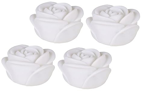 OSALADI 4stücke Rosenlicht Weiß Led-rosenlicht Kreativ Party-accessoire Romantische Kerzenlampe Rosenlicht Dekoriert Led-leuchte Für Tisch Und Fensterbrett